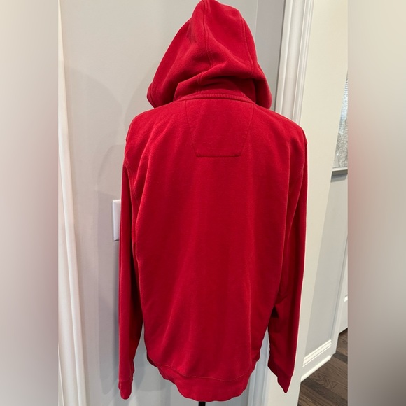 NAUTICA Red LOGO Pullover HOODIE Men’s Size Large Embroidered Kangaroo Pocket - Picture 3 of 11